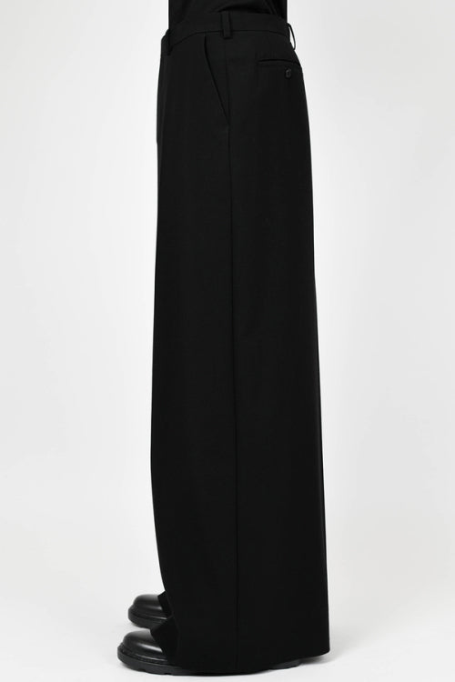 2025 A/W LAD MUSICIAN WOOL GABARDINE WIDE FLARE SLACKS