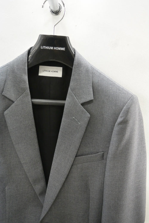 2015 A/W LITHIUM HOMME GREY MOHAIR WOOL NOTCHED MIDDLE 2B-JKT M-GREY
