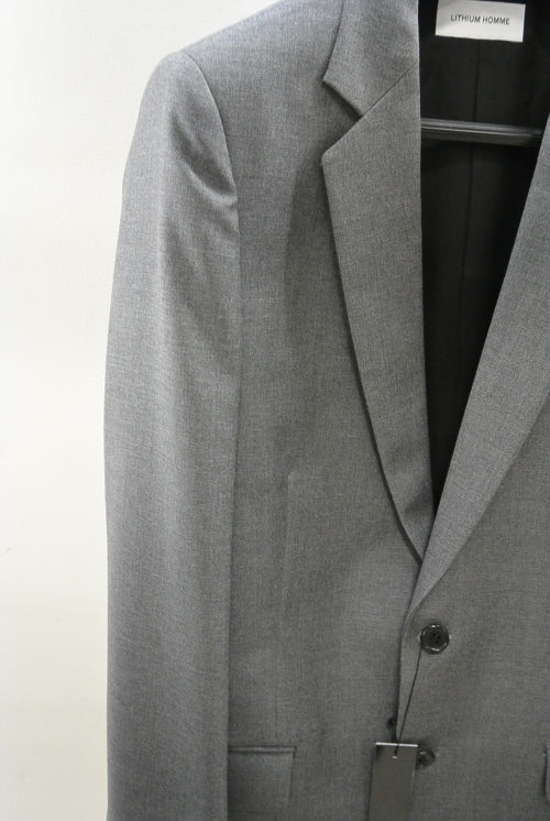 2015 A/W LITHIUM HOMME GREY MOHAIR WOOL NOTCHED MIDDLE 2B-JKT M-GREY