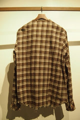 2016 A/W M cut off original patch check shirts brown