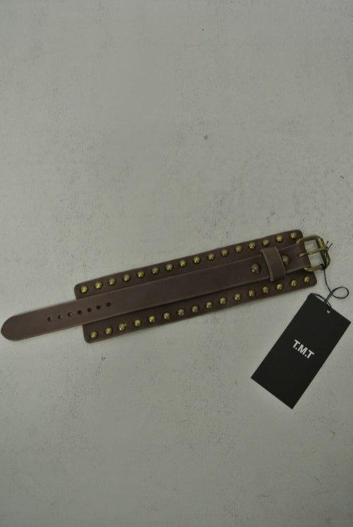2014 A/W TMT LEATHER BANGLE STUDS BROWN