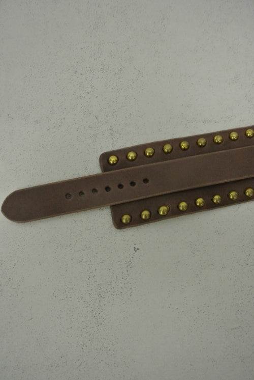 2014 A/W TMT LEATHER BANGLE STUDS BROWN