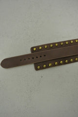 2014 A/W TMT LEATHER BANGLE STUDS BROWN