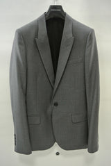 2014 A/W LITHIUM HOMME GREY MOHAIR WOOL PEAKED SHORT 1B-JKT M-GREY