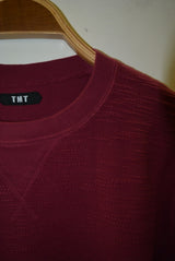 2016 A/W TMT SLAB FRENCH TERRY CREW NECK (REVERSE) BURGUNDY