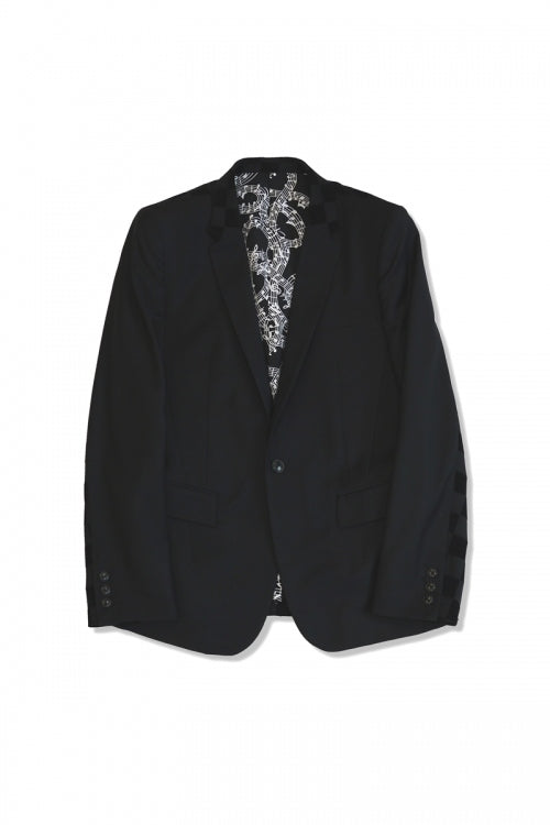 2015 A/W NUMBER (N)INE 1B Tailored Jacket_Pattern BLACK-CHEKER FLAG 