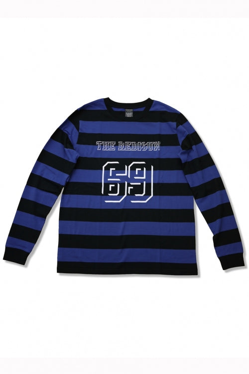 2015 A/W NUMBER (N)INE Border T-Shirts L/S _THE REDISUN 69 BLUExBLACK