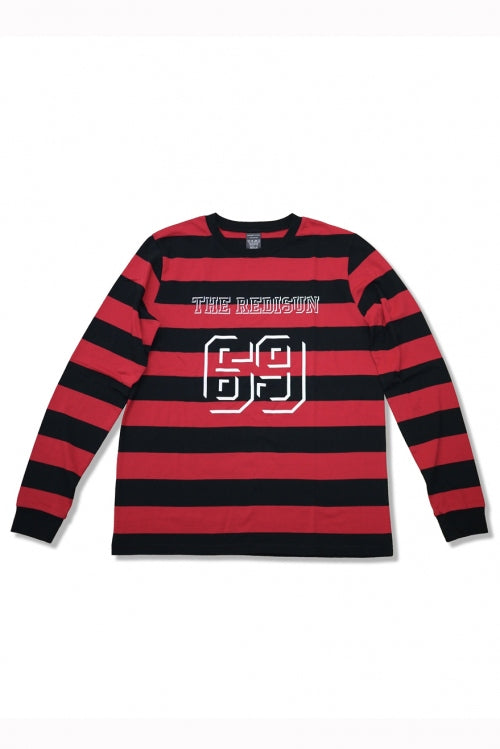 2015 A/W NUMBER (N)INE Border T-Shirts L/S _THE REDISUN 69 REDxBLACK