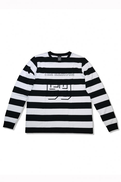2015 A/W NUMBER (N)INE Border T-Shirts L/S _THE REDISUN 69 WHITExBLACK