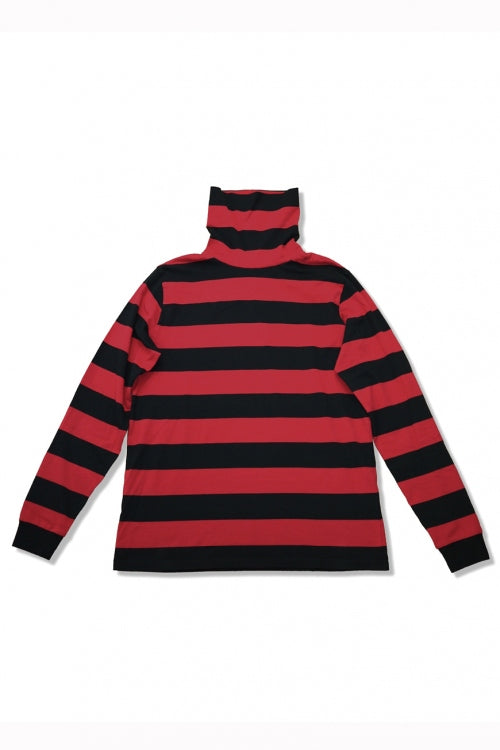2015 A/W NUMBER (N)INE Border Turtle Neck REDxBLACK