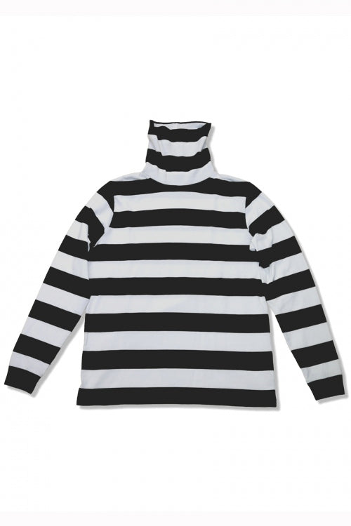 2015 A/W NUMBER (N)INE Border Turtle Neck WHITExBLACK