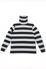 2015 A/W NUMBER (N)INE Border Turtle Neck WHITExBLACK