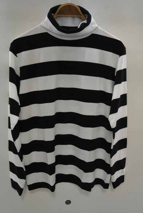 2015 A/W NUMBER (N)INE Border Turtle Neck WHITExBLACK