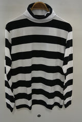 2015 A/W NUMBER (N)INE Border Turtle Neck WHITExBLACK