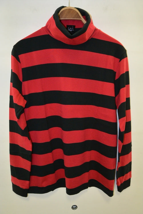 2015 A/W NUMBER (N)INE Border Turtle Neck REDxBLACK