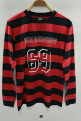 2015 A/W NUMBER (N)INE Border T-Shirts L/S _THE REDISUN 69 REDxBLACK