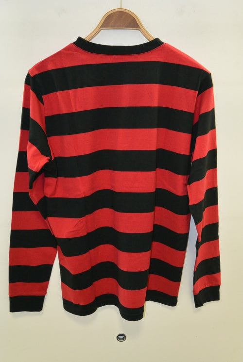 2015 A/W NUMBER (N)INE Border T-Shirts L/S _THE REDISUN 69 REDxBLACK