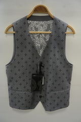 2015 A/W NUMBER (N)INE Tailored Vest_Pattern GRAY-CROSS
