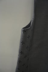 2015 A/W NUMBER (N)INE Tailored Vest_Pattern GRAY-CROSS