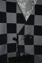 2015 A/W NUMBER (N)INE Tailored Vest_Pattern GRAY-CHEKER FLAG