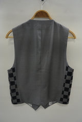 2015 A/W NUMBER (N)INE Tailored Vest_Pattern GRAY-CHEKER FLAG