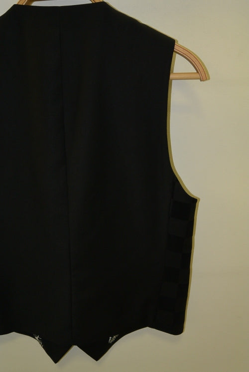 2015 A/W NUMBER (N)INE Tailored Vest_Pattern BLACK-CHEKER FLAG