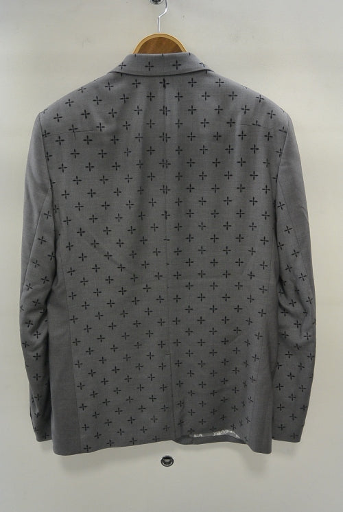2015 A/W NUMBER (N)INE 1B Tailored Jacket_Pattern GRAY-CROSS