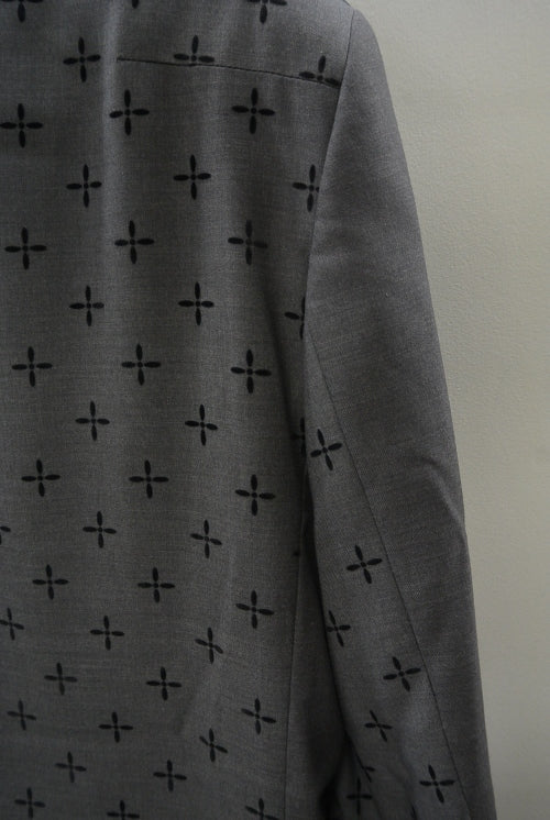2015 A/W NUMBER (N)INE 1B Tailored Jacket_Pattern GRAY-CROSS