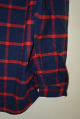 2015 A/W NUMBER (N)INE Hafe Zip Hooded Shirts_Flannel Window Pane NAVYxRED