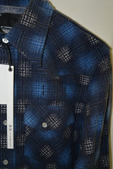 2016 A/W n(n) BY NUMBER (N)INE WESTERN SHIRTS_FLANNEL OMBRE CHECK BLUE