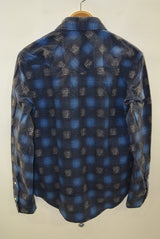 2016 A/W n(n) BY NUMBER (N)INE WESTERN SHIRTS_FLANNEL OMBRE CHECK BLUE