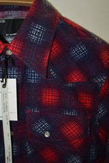 2016 A/W n(n) BY NUMBER (N)INE WESTERN SHIRTS_FLANNEL OMBRE CHECK RED