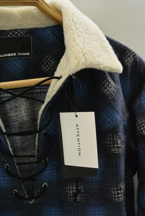 2016 A/W NUMBER (N)INE BOA PULLOVER  SHIRTS_FLANNEL OMBRE CHECK BLUE