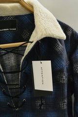 2016 A/W NUMBER (N)INE BOA PULLOVER  SHIRTS_FLANNEL OMBRE CHECK BLUE