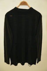 2016 A/W NUMBER (N)INE CREW NECK SWEATER_DAMAGE BLACK