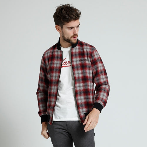 2016 A/W MARBLES WOOL CHECK BOMBER SHIRT BLACK