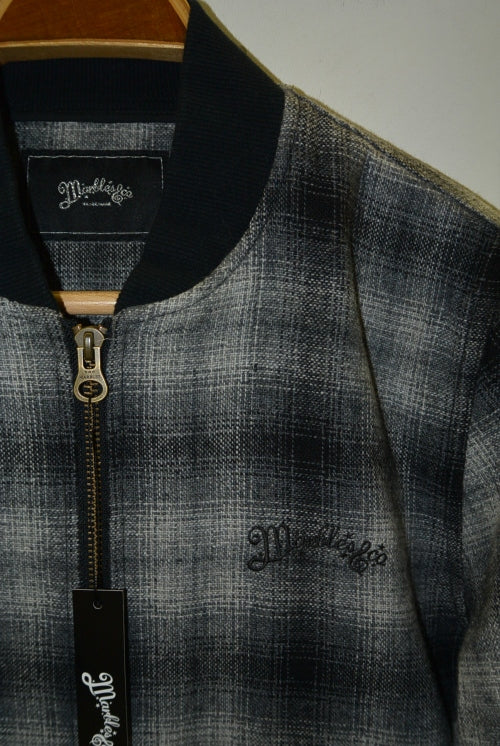 2016 A/W MARBLES WOOL CHECK BOMBER SHIRT BLACK