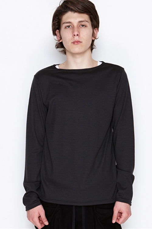 2016 A/W NUMBER (N)INE SID SLIT BOAT NECK L/S_WASHABLE WOOL C GRAY