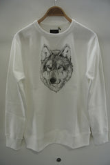 2014 A/W JAMA RICO URAGE PRINT SWEAT SHIRT WOLF WHITE