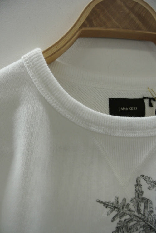 2014 A/W JAMA RICO URAGE PRINT SWEAT SHIRT SNOW WHITE