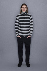 2015 A/W NUMBER (N)INE Border Turtle Neck_Wool OATMEALxC-GRAY