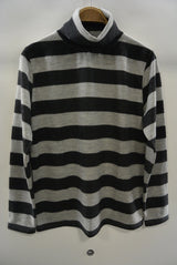 2015 A/W NUMBER (N)INE Border Turtle Neck_Wool OATMEALxC-GRAY