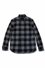 2015 A/W NUMBER (N)INE Fly Flont Shirts_Flannel Buffalo Check BLACKxGRAY