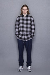 2015 A/W NUMBER (N)INE Fly Flont Shirts_Flannel Buffalo Check BLACKxGRAY