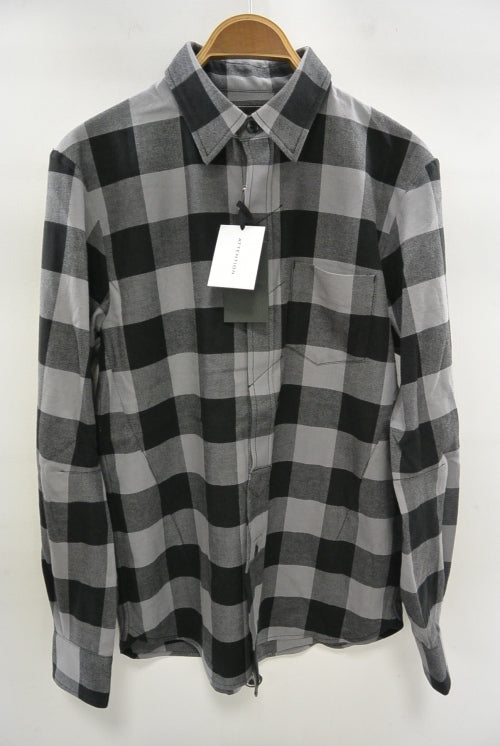 2015 A/W NUMBER (N)INE Fly Flont Shirts_Flannel Buffalo Check BLACKxGRAY