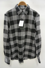 2015 A/W NUMBER (N)INE Fly Flont Shirts_Flannel Buffalo Check BLACKxGRAY