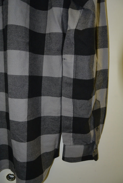2015 A/W NUMBER (N)INE Fly Flont Shirts_Flannel Buffalo Check BLACKxGRAY