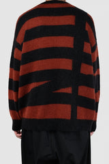 2022 A/W LAD MUSICIAN INTERSIA BORDER KNIT CREW NECK PULLOVER