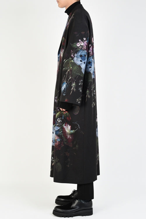 2019 A/W LAD MUSICIAN WOOL GABARDINE INKJET FLOWER