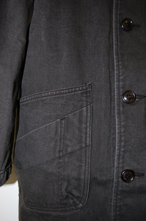 2013 A/W JAMA RICO ROPE DYE TWILL PEAKED RAPEL SHOP COAT CHARCOAL